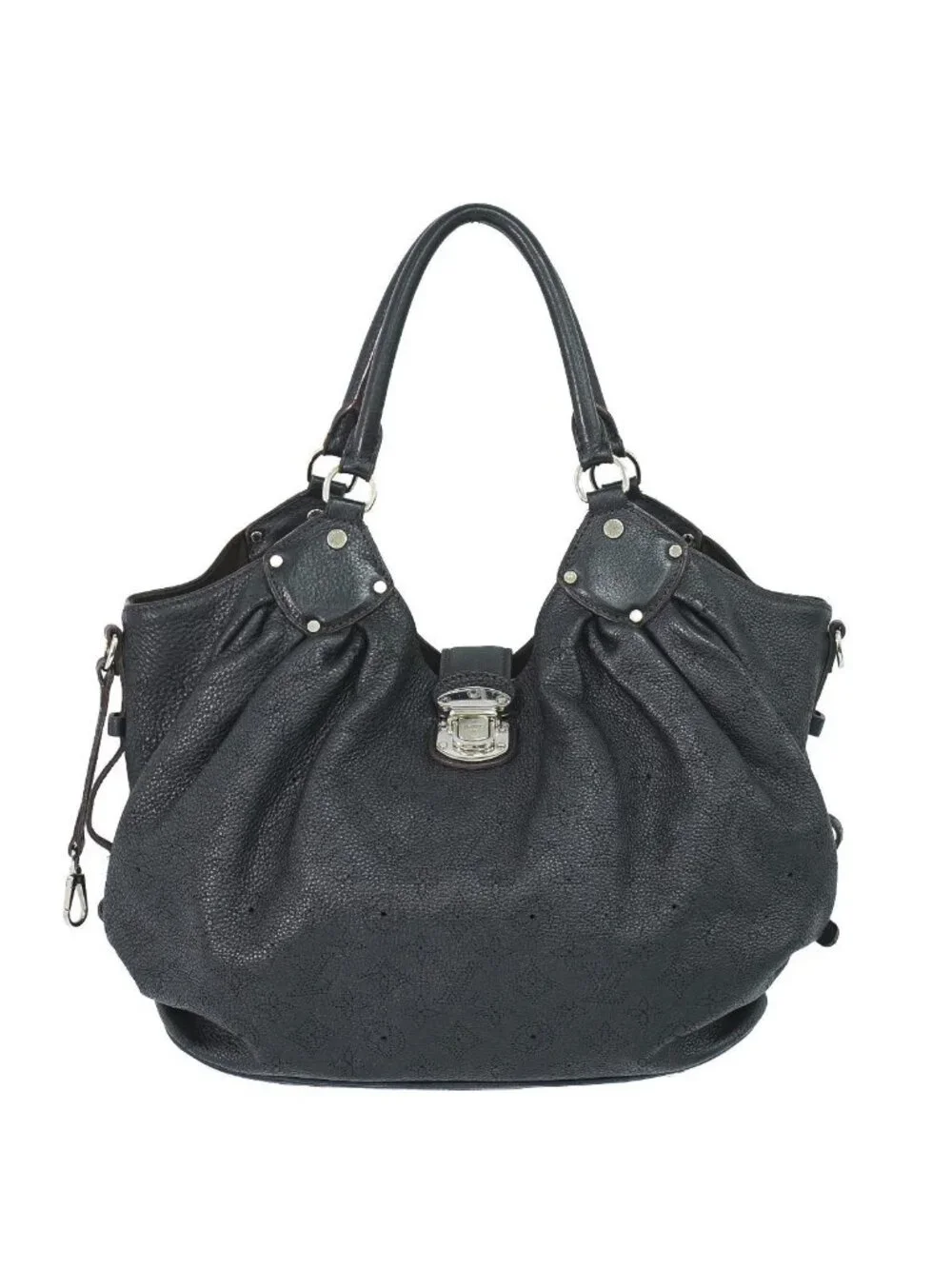 Louis Vuitton LV Mahina Neo L Leather Shoulder Bag Noir Black